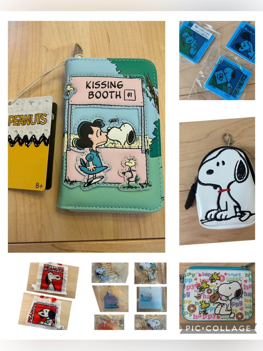 13 pc Snoopy Peanuts wallet pouch keychain charm lot bundle